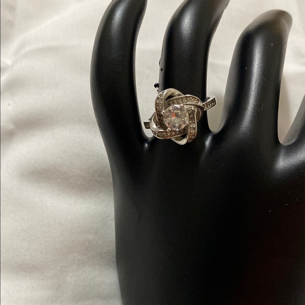 Vintage Silver Floral Statement Ring Adjustable S… - image 1